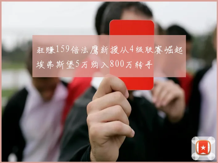 狂赚159倍法鹰新援从4级联赛崛起埃弗斯堡5万购入800万转手
